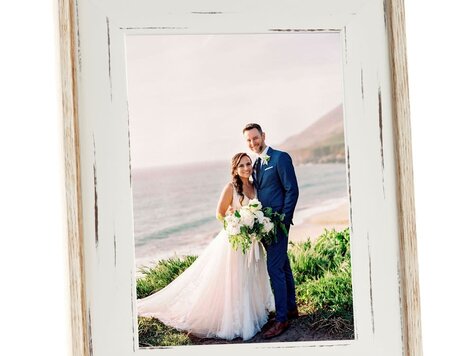 Cadre photo blanc et  naturel