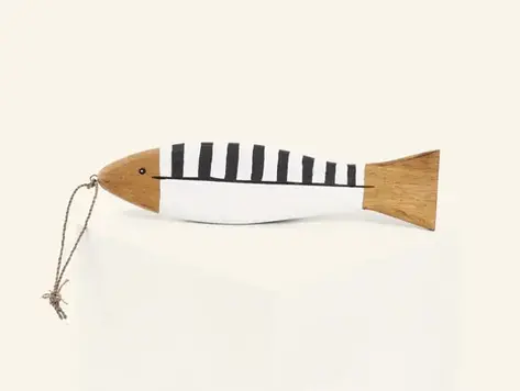 Décoration murale poisson sculpté à la main massif