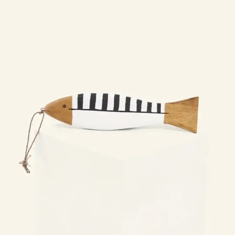 Décoration murale poisson sculpté à la main massif