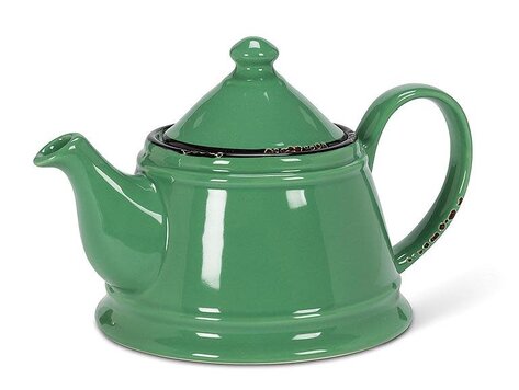 Théière en grès verte