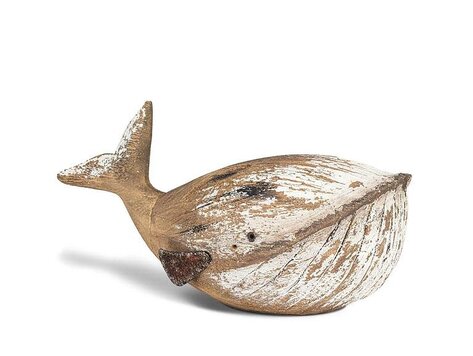Baleine en bois rustique blanche - Moyenne