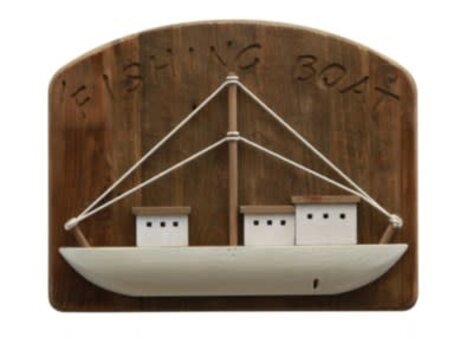 Cadre Bateau de pêche en bois