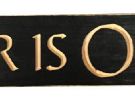 Affiche en bois - Bar is open