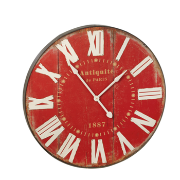 Horloge rouge Antiquité de Paris 35 5/8"