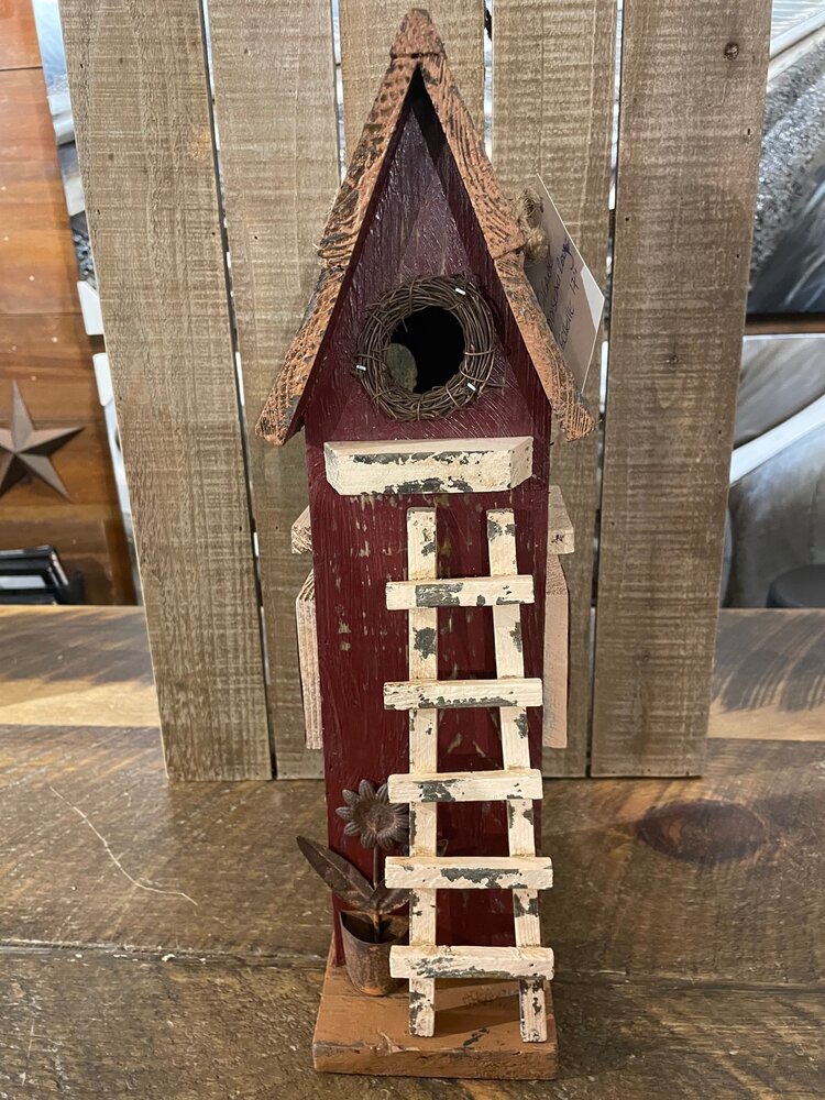 Cabane d'oiseaux échelle blanche