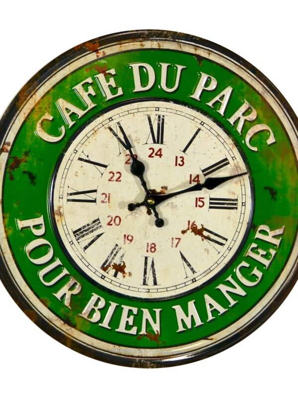 Horloge en métal Café du Parc