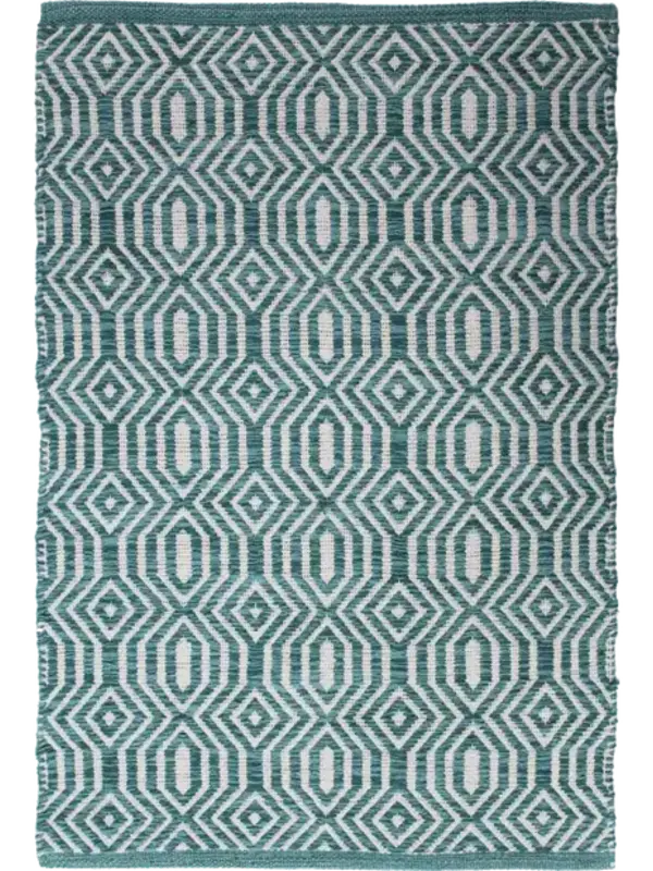 Tapis Dhurrie Luxe Soft Teal 2' x 3'