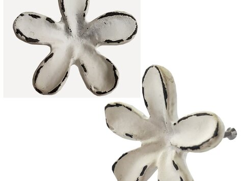 Poignée marguerite blanc vieilli