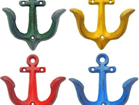 Crochet ancre bleu rustique