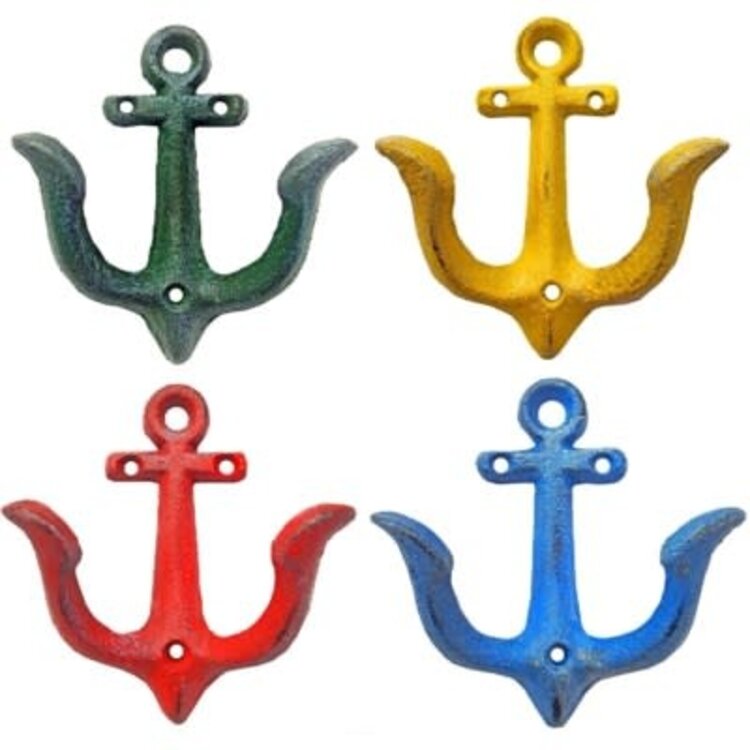 Crochet ancre bleu rustique