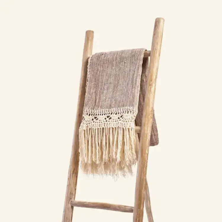 Jeté tissée à la main beige