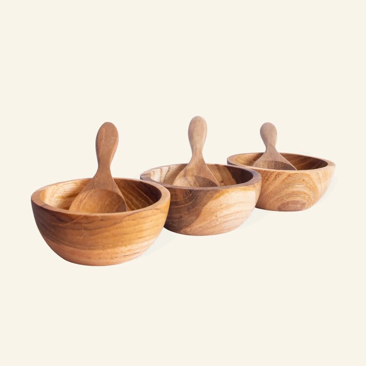 Ensemble de 3 pots à épices et plateau