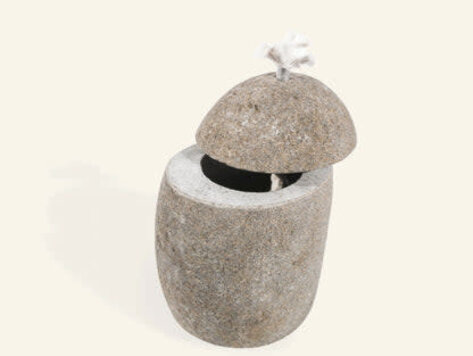 Lanterne en pierre de rivière naturelle