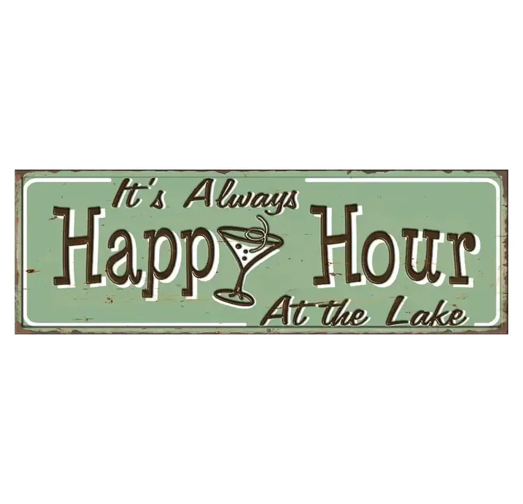 Affiche en métal - Happy Hour