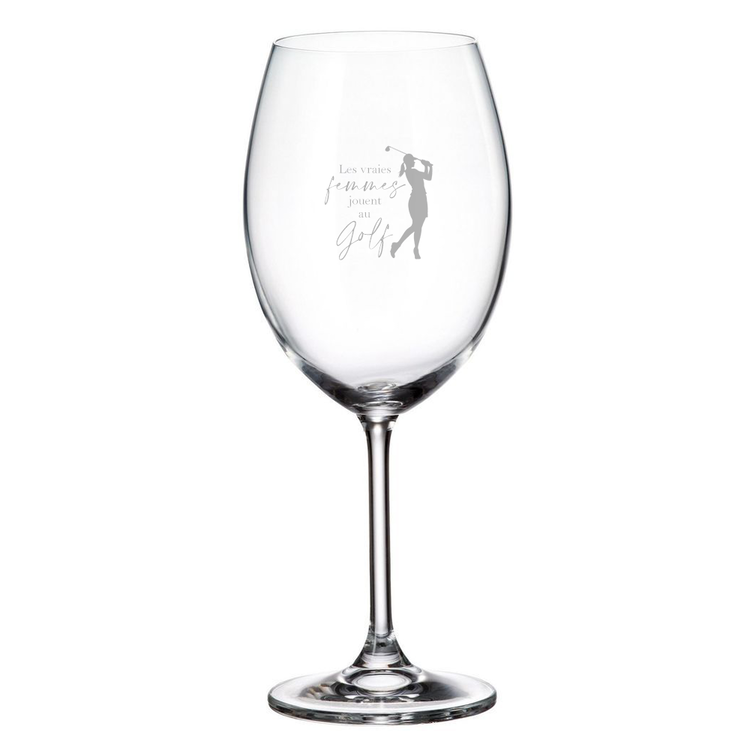 Coupe à vin gravée - Les vraies femmes jouent au golf