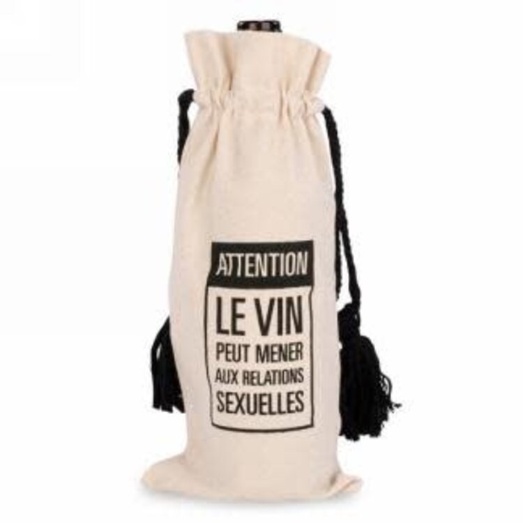 Sac à bouteille de vin - Attention le vin