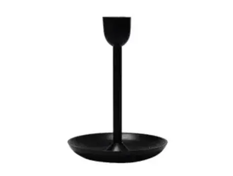 Bougeoir Verve noir 6"H
