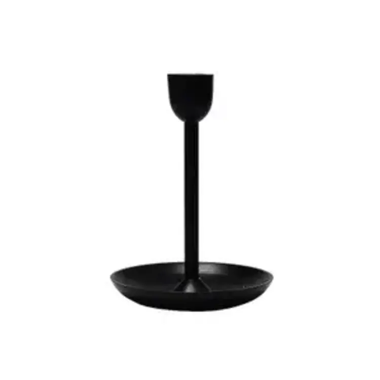 Bougeoir Verve noir 6"H