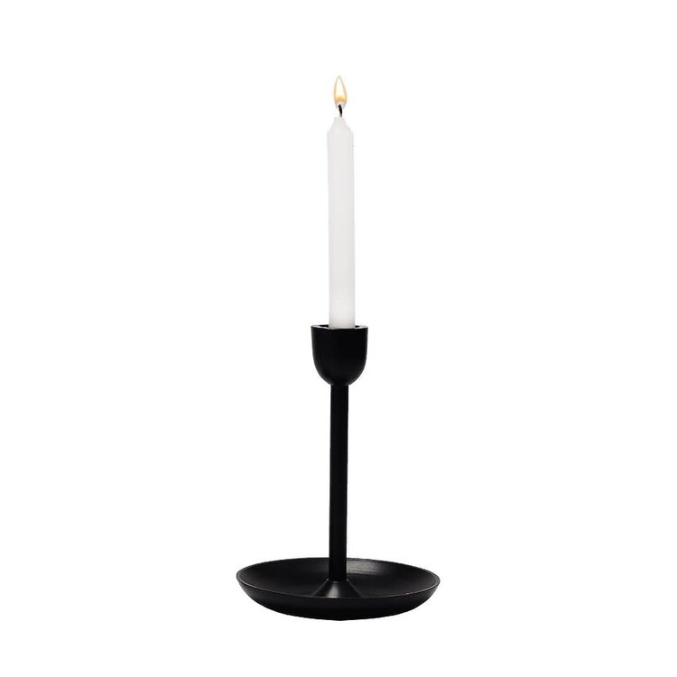 Bougeoir Verve noir 6"H