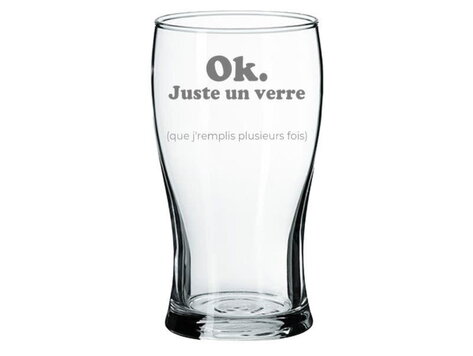 Verre à bière  gravé - Juste un verre