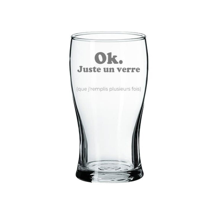 Verre à bière  gravé - Juste un verre