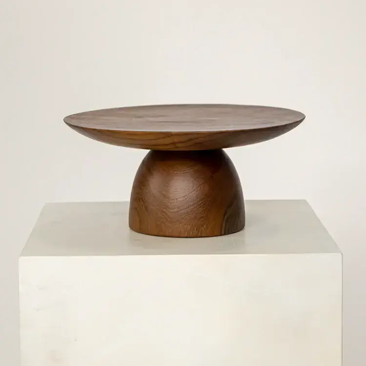 Plateau à gâteau en teck - grand