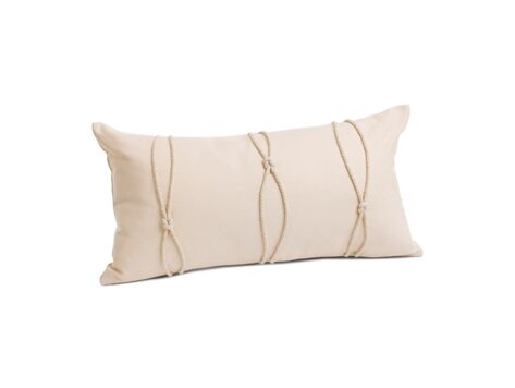 Coussin beige avec corde 12"x22"