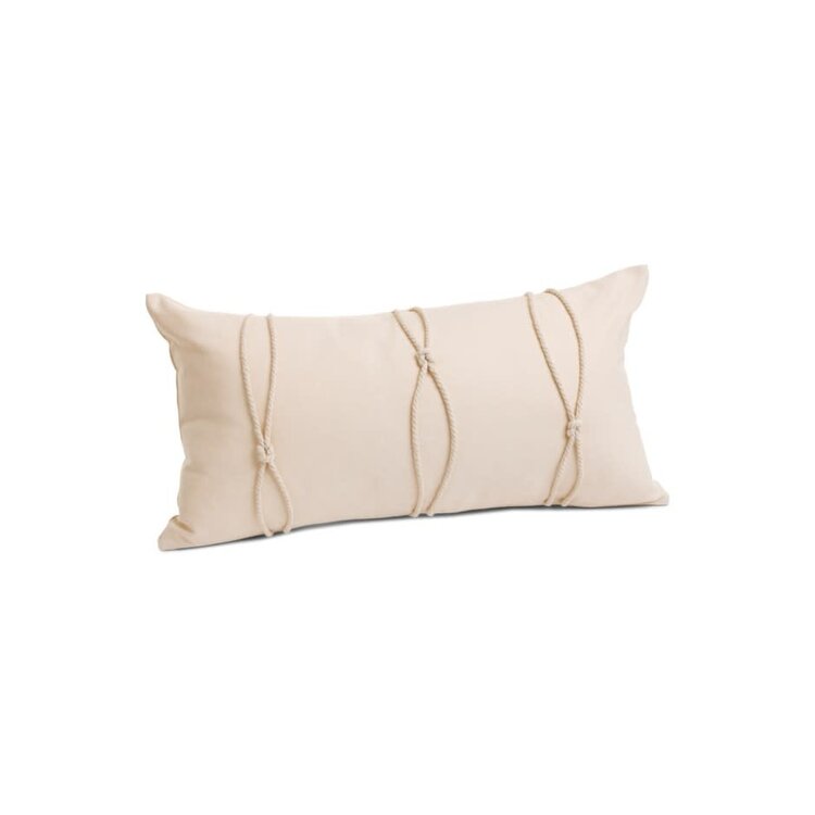 Coussin beige avec corde 12"x22"