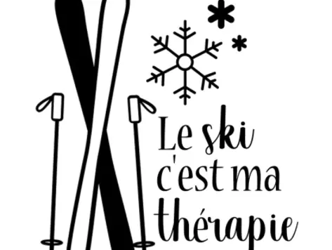 Coupe à vin - Le ski c'est ma thérapie