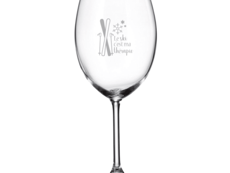 Coupe à vin - Le ski c'est ma thérapie