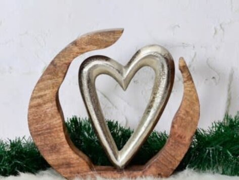 Décoration en bois de manguier /coeur
