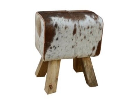 Banc simple en peau de vache