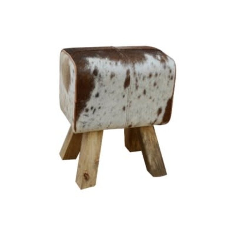 Banc simple en peau de vache