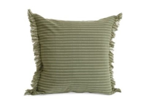 Coussin vert avec rayures fines 18"x18"