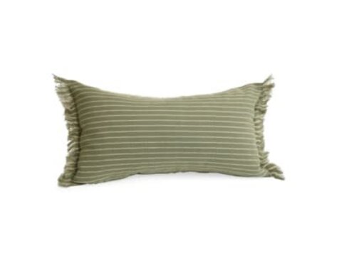 Coussin vert avec rayures fine rectangulaire 12"x22"