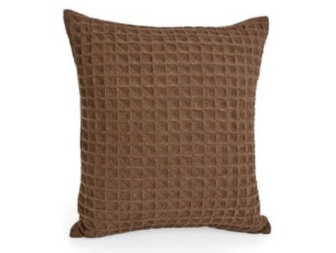 Coussin en coton gaufré brun 20"x 20"