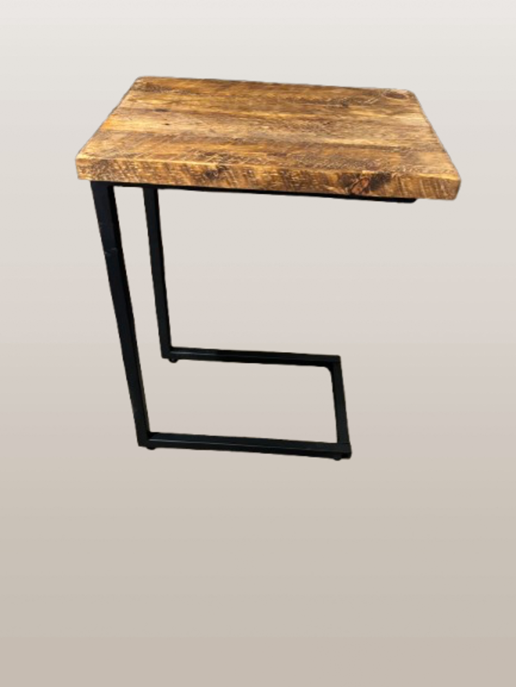 Table de bout en métal et bois (pin) - Couleur La Vie de Chalet