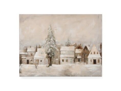 Cadre village enneigé