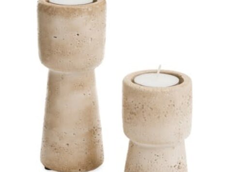 Bougeoir en travertin beige -petit