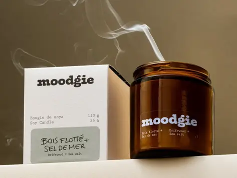 Bougie Bois Flotté & Sel de Mer 25H