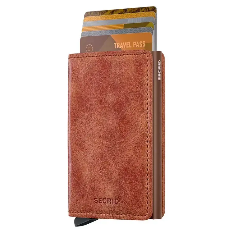 Portefeuille mince Vintage Cognac/Brun