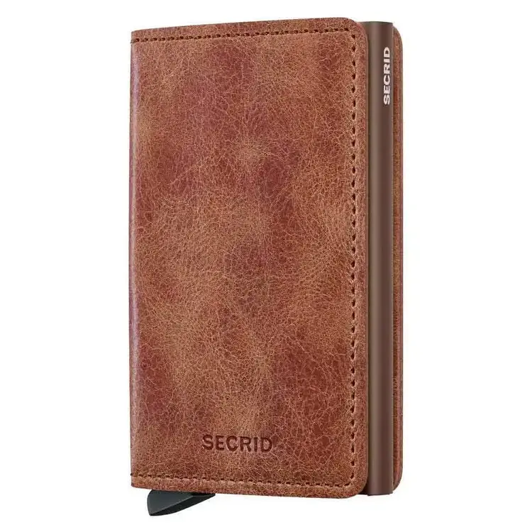 Portefeuille mince Vintage Cognac/Brun