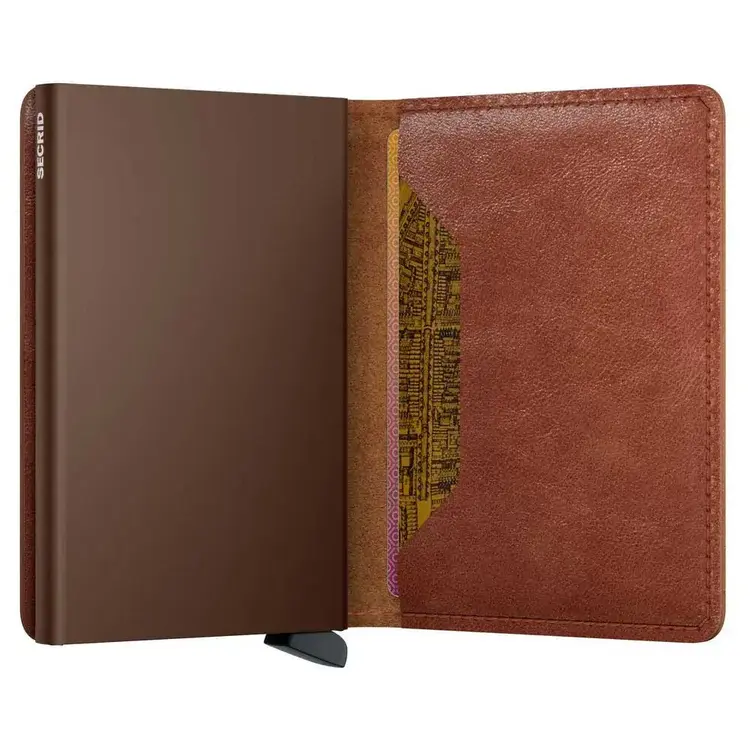 Portefeuille mince Vintage Cognac/Brun