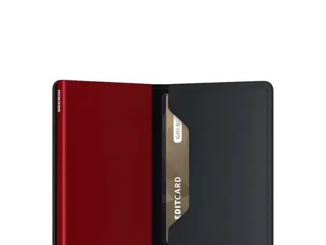 Portefeuille mince Noir/Rouge Mat