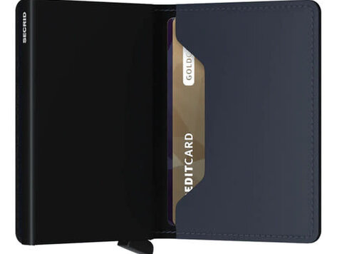 Portefeuille mince Bleu Nuit Mat