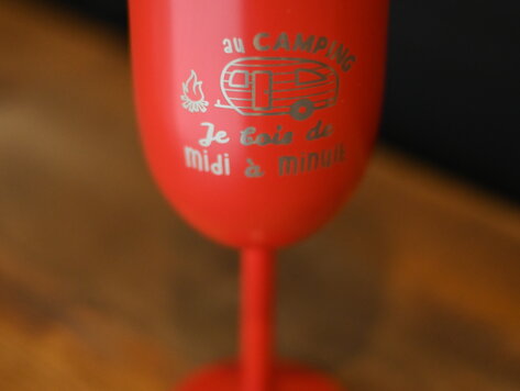 Coupe isotherme rouge - Au camping je bois