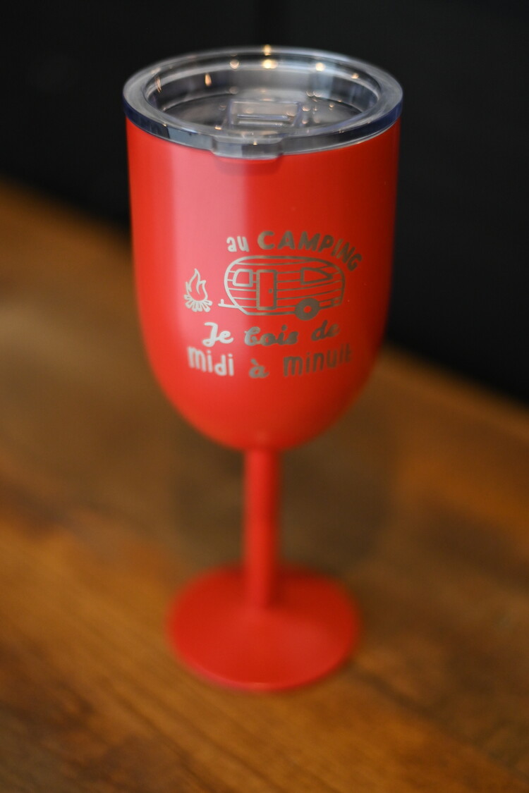 Coupe isotherme rouge - Au camping je bois