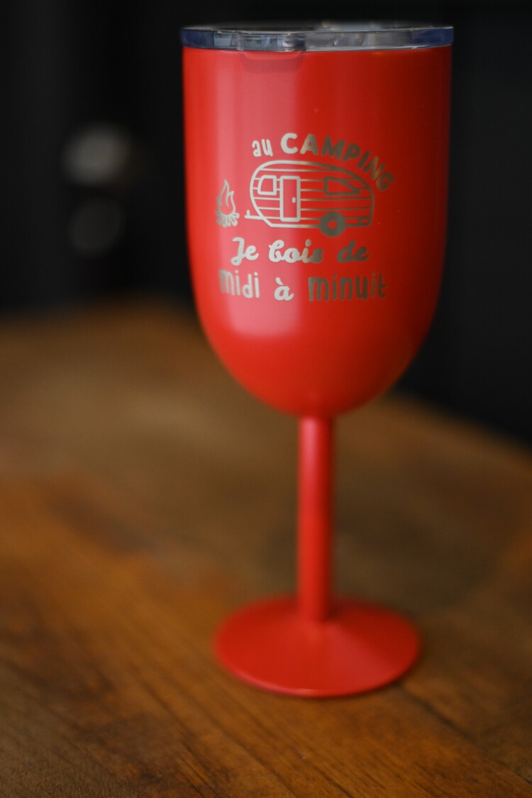 Coupe isotherme rouge - Au camping je bois