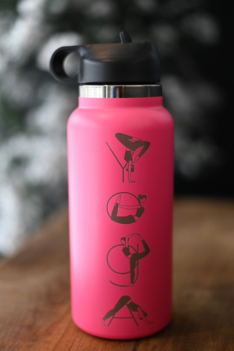 Bouteille isotherme rose néon  - YOGA