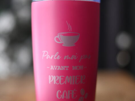 Tumbler isotherme rose - Parle-moi pas